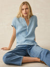 Dream Cotton Gauze Desmond Top - Light Indigo Wash