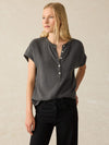 Dream Cotton Gauze Desmond Blouse - Washed Black