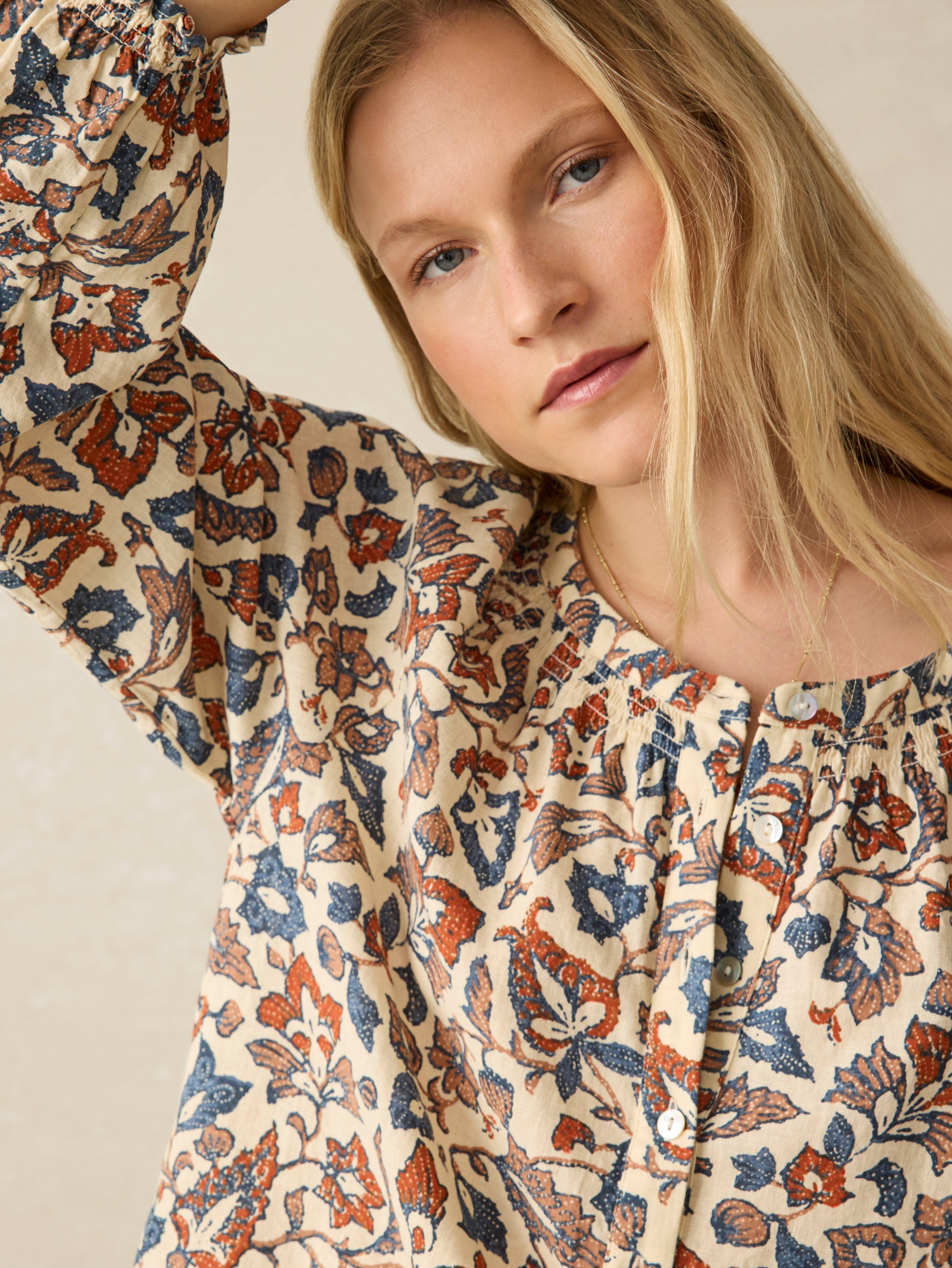 Odette Top - Ginger Maplewood Floral