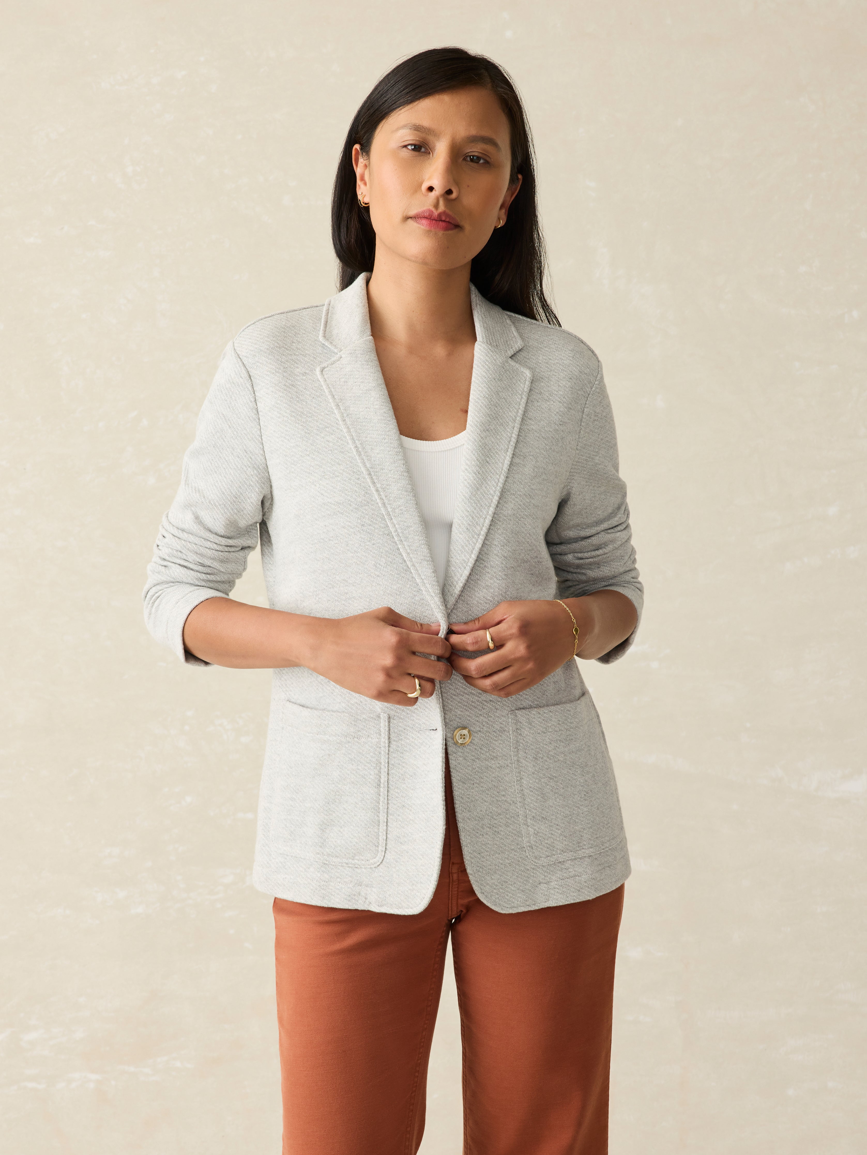 Inlet Knit Blazer - Heather Grey