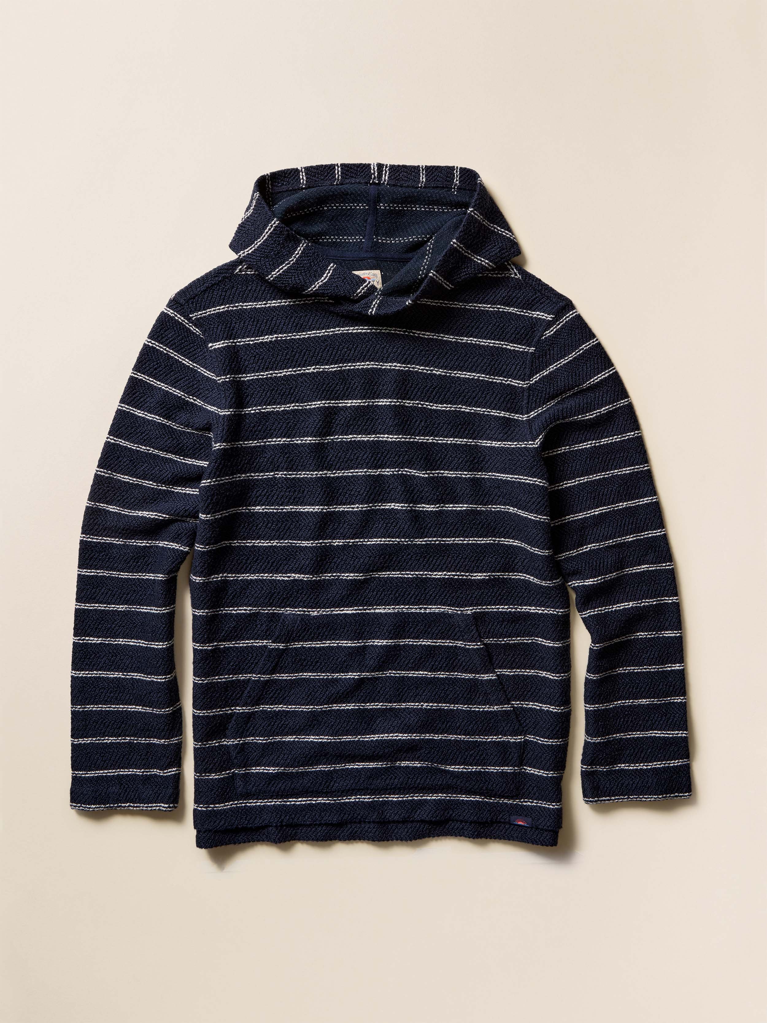 NOCONTENT Striped Frill Knit Hooded Great Otway Yarn-Dyed Stripe 