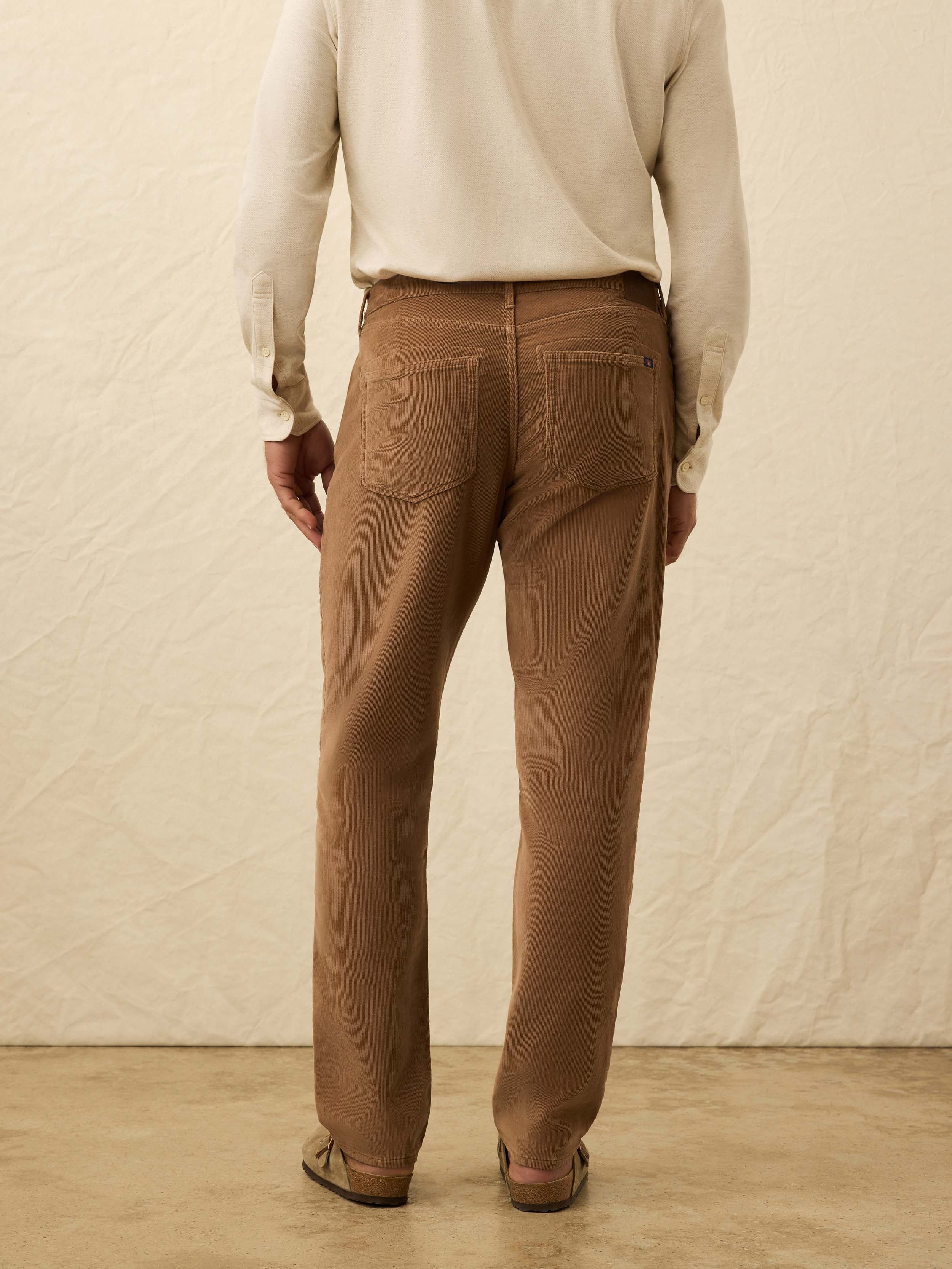  | Stretch Terry Corduroy 5-Pocket Pant - Maple Brown | Faherty Brand
