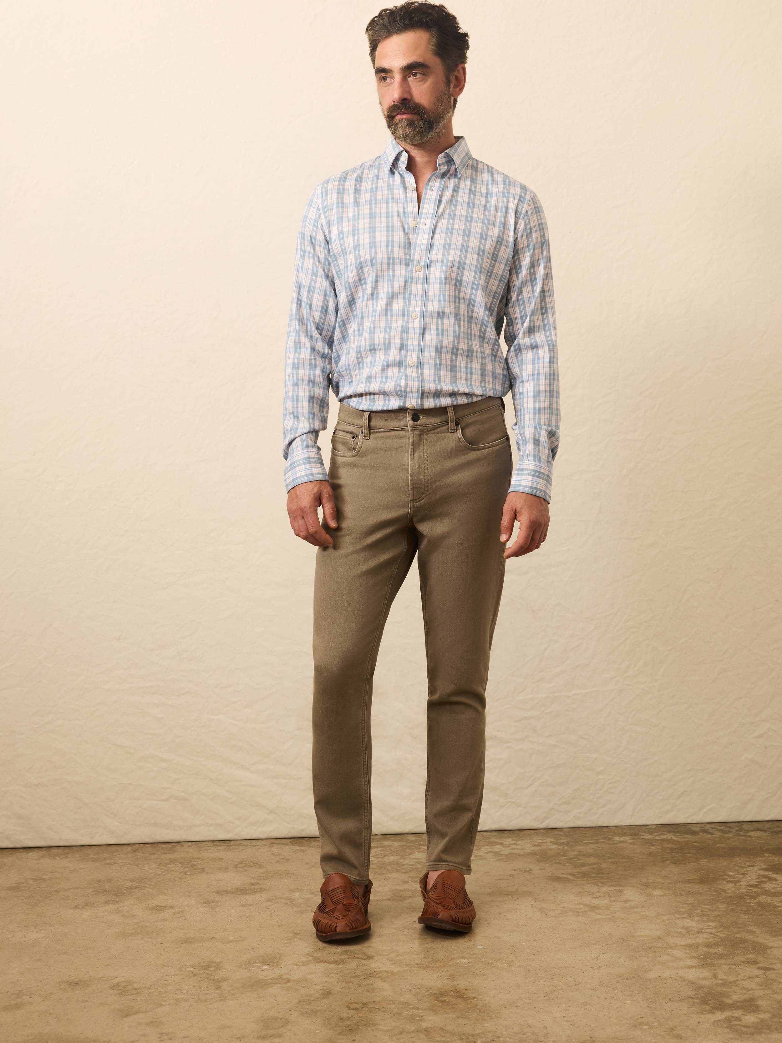 【COLOR iN ID】lia two tuck pants Stretch Terry 5-Pocket Pant - Driftwood | Faherty Brand