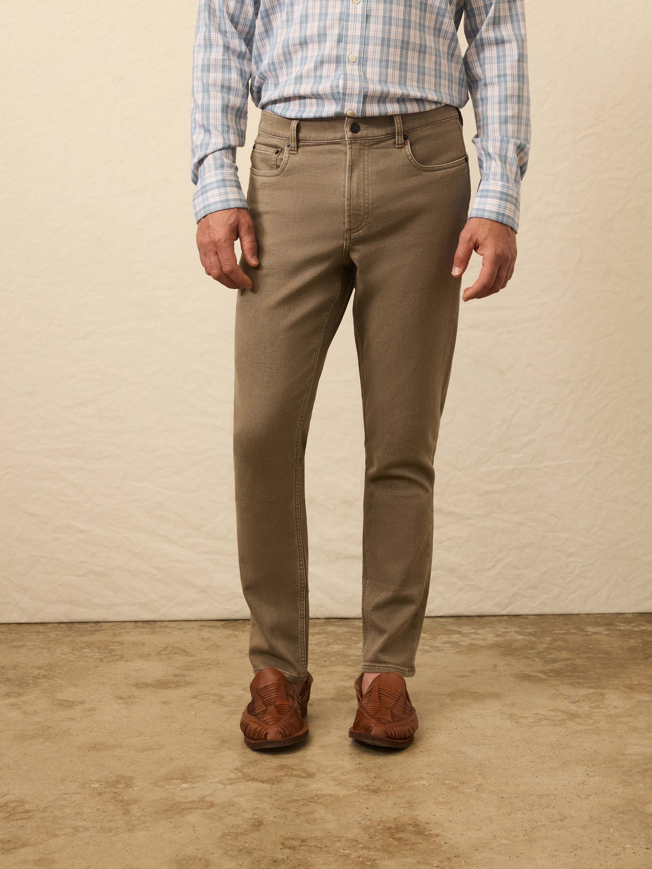 Stretch Terry 5-Pocket Pant - Driftwood | Faherty Brand