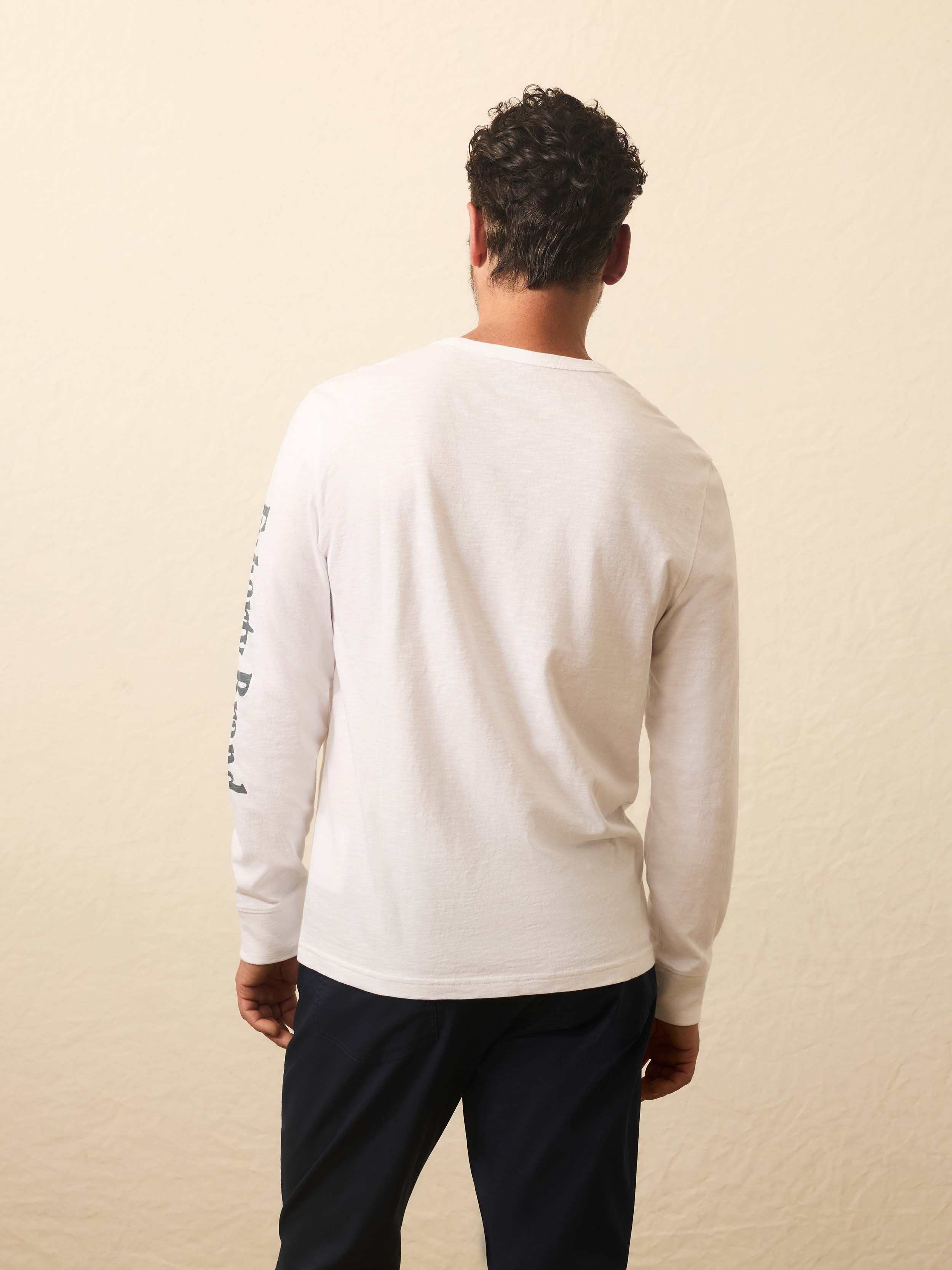 FAHERTY BRAND Sunwashed Tシャツ ホワイト Sunwashed V-Neck Tee - White | Faherty Brand