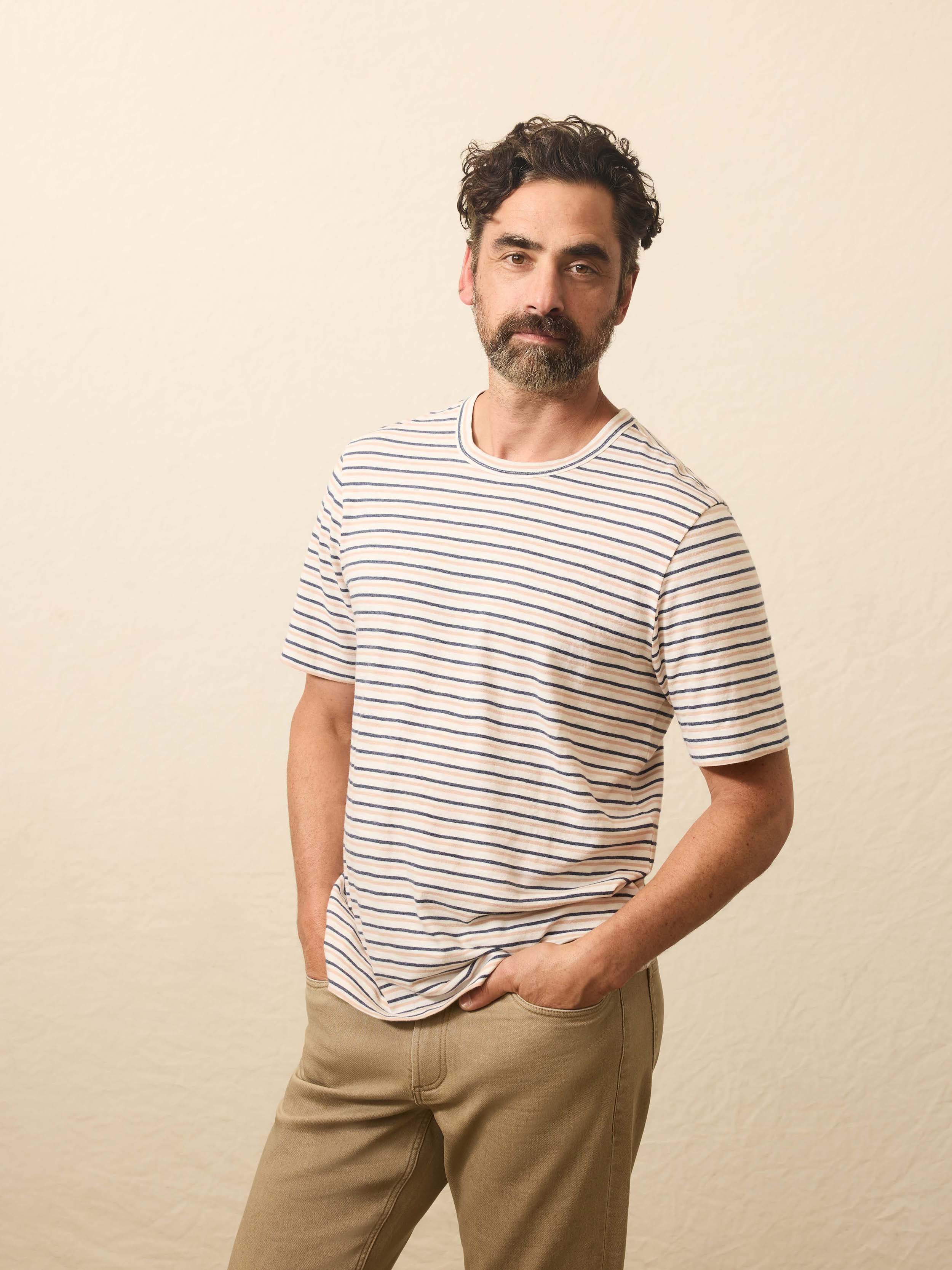 Sunwashed Regenerative Tee - Canyon Creek Stripe