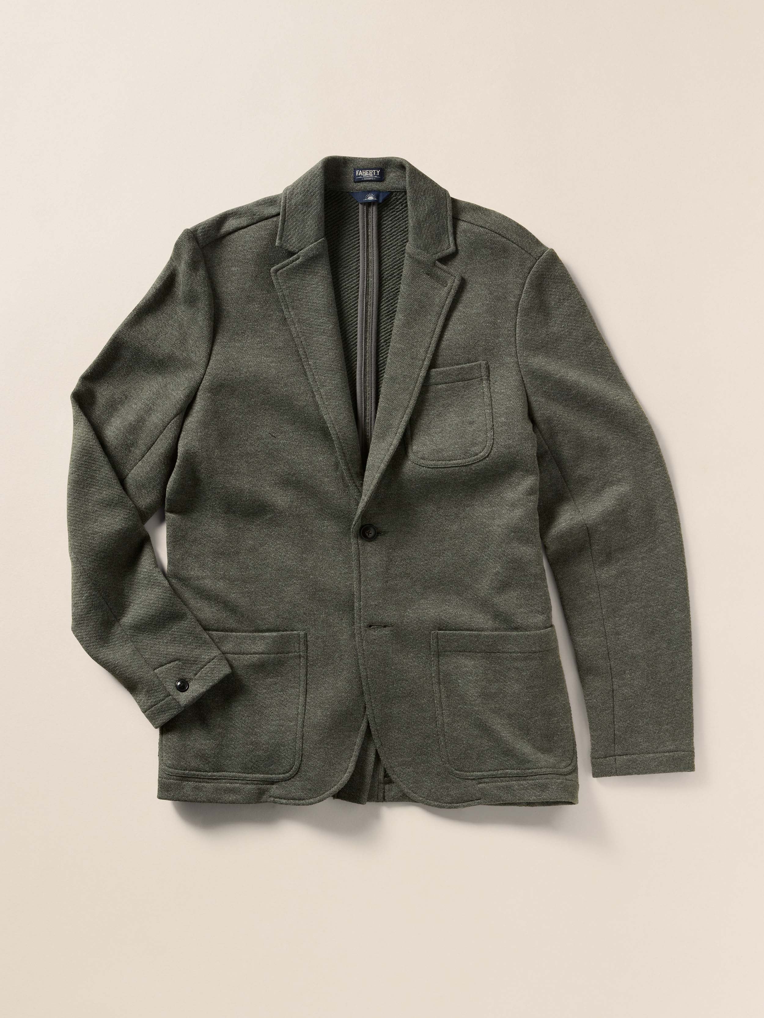 Inlet Knit Blazer - Olive Leaf Melange