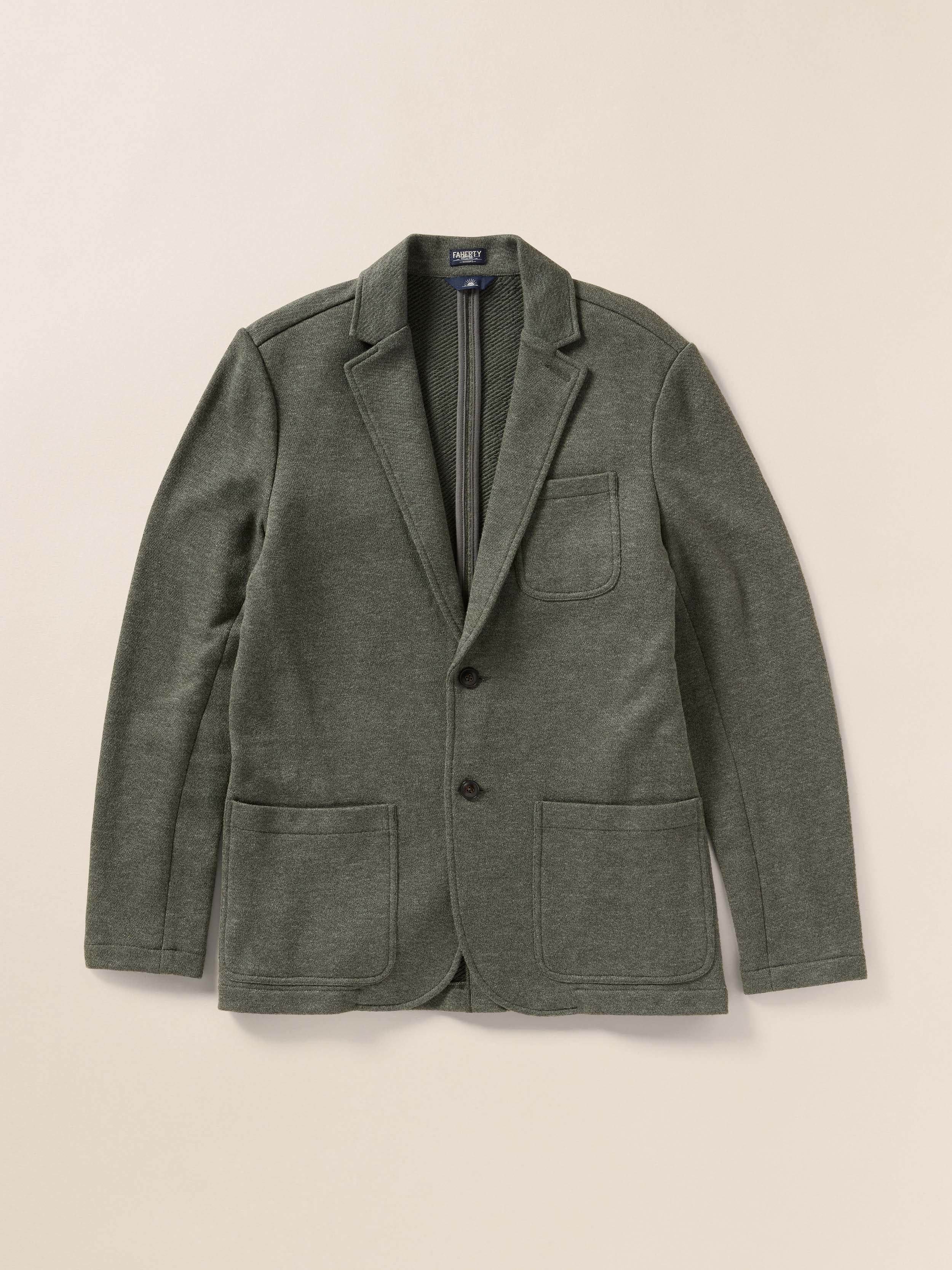 Inlet Knit Blazer - Olive Leaf Melange