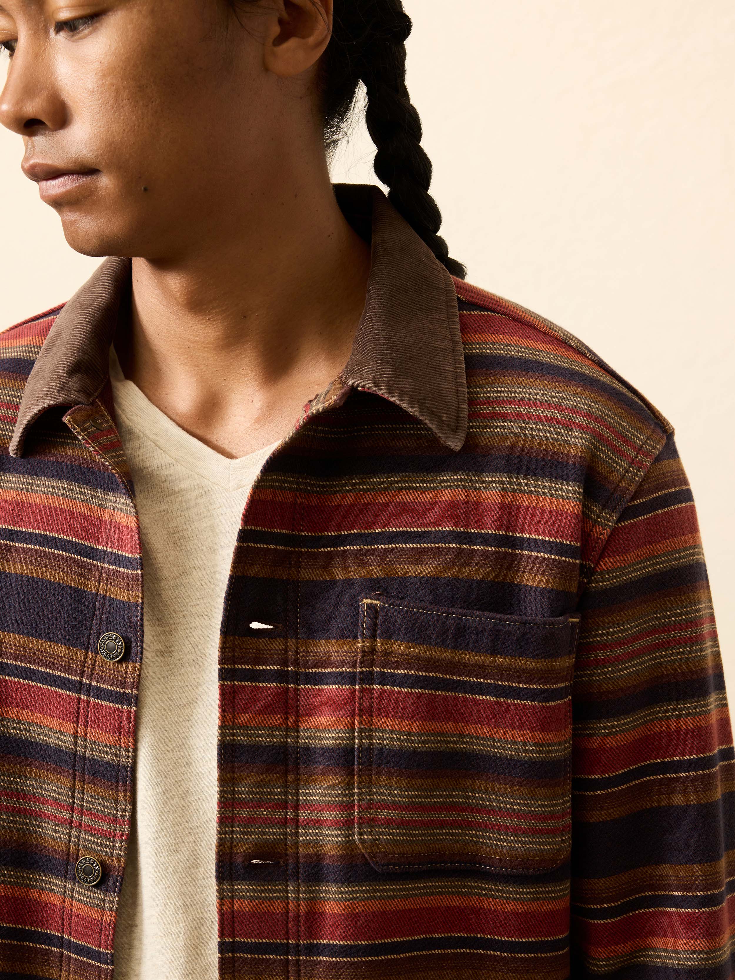 High Ridge Twill Studio Jacket - Unisex - Night Time Fire Stripe