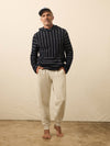 Whitewater Hoodie - Navy Point Stripe