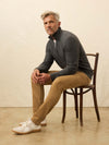Textured Knit Quarter Zip - Mountain Coal