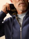 Flannel Lined Full Zip Hoodie - Dark Ocean