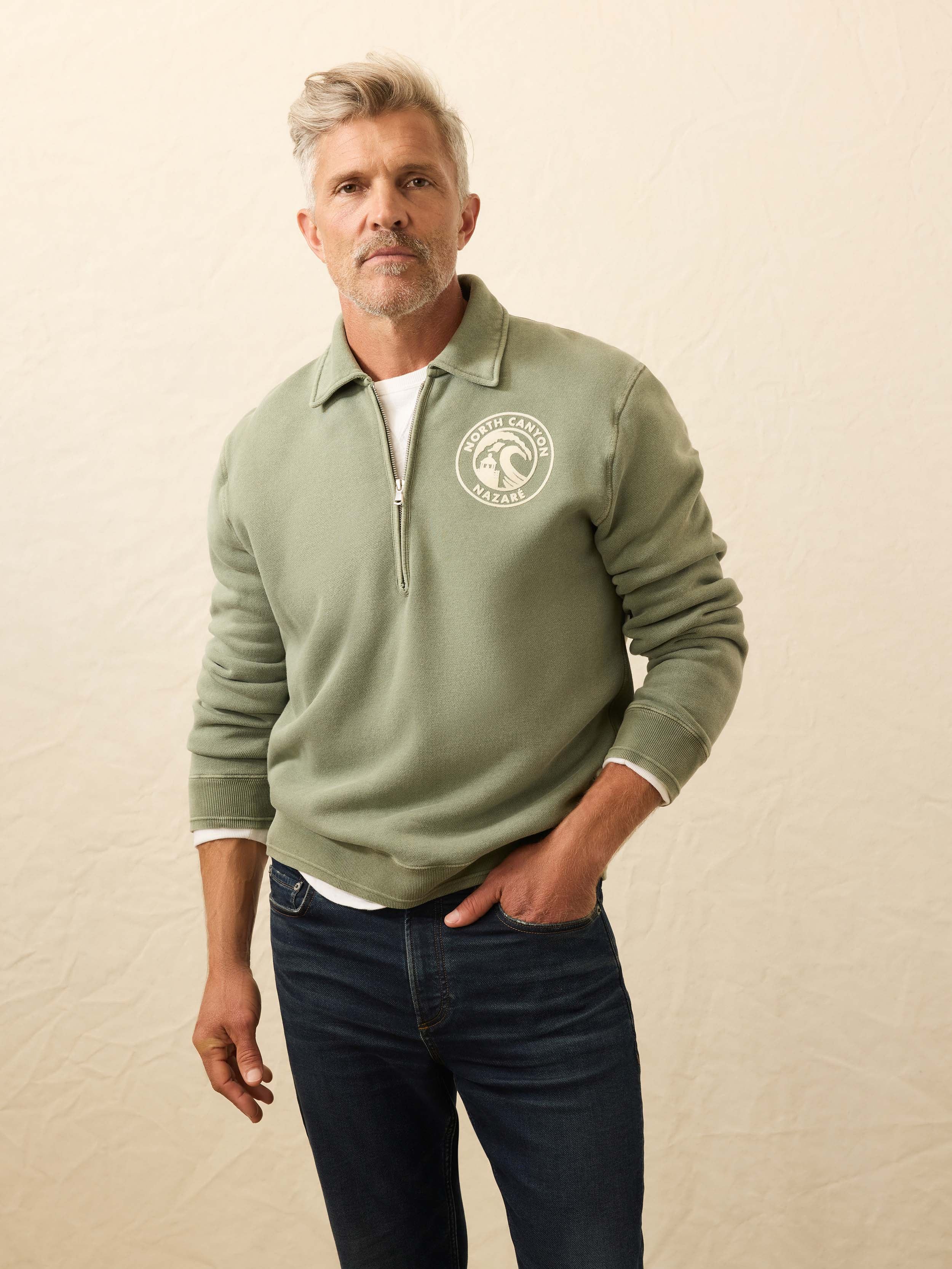 Winter Swell Quarter Zip - Mavericks Olive