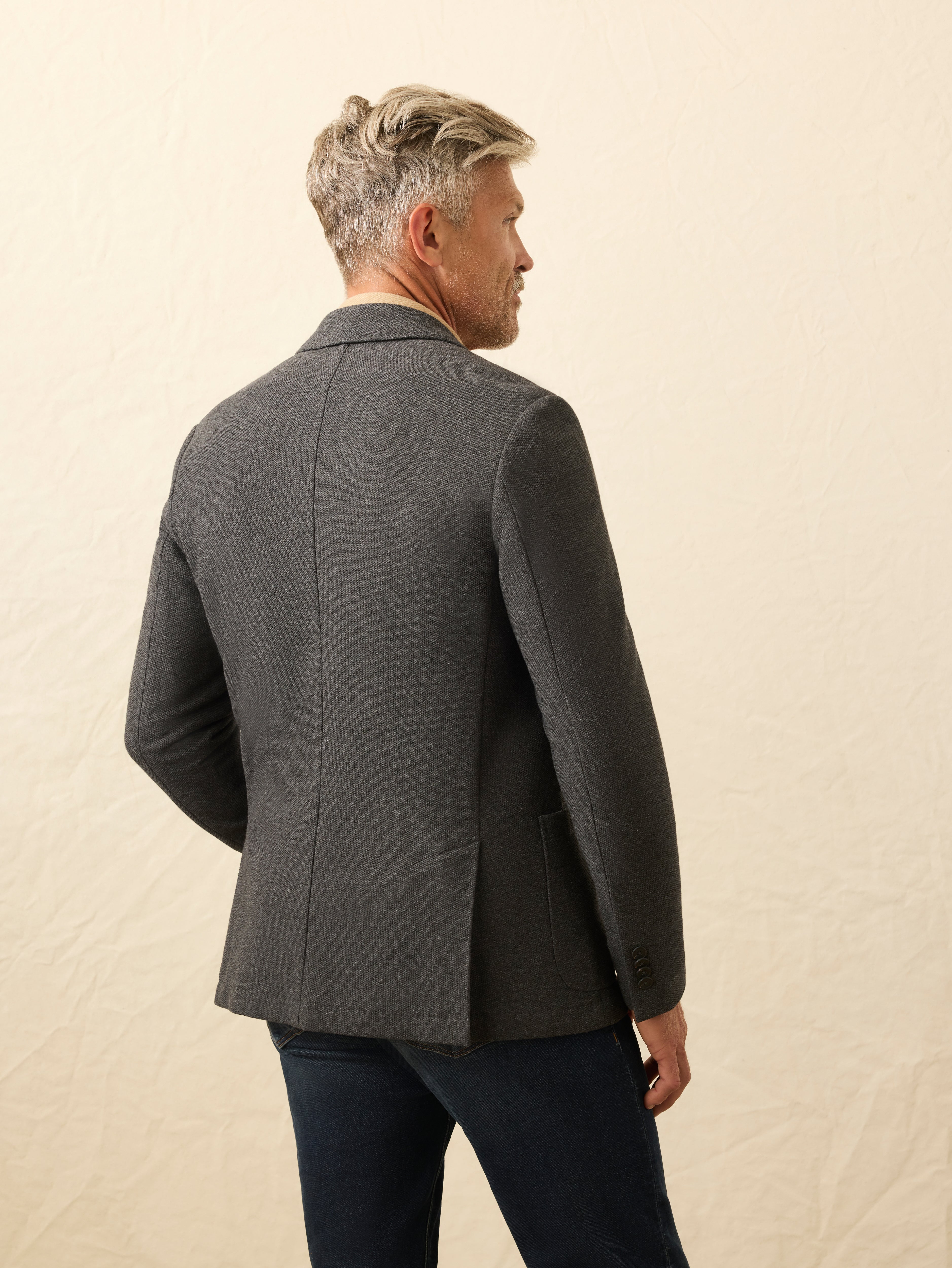 Knit Blazer - Charcoal Cliff