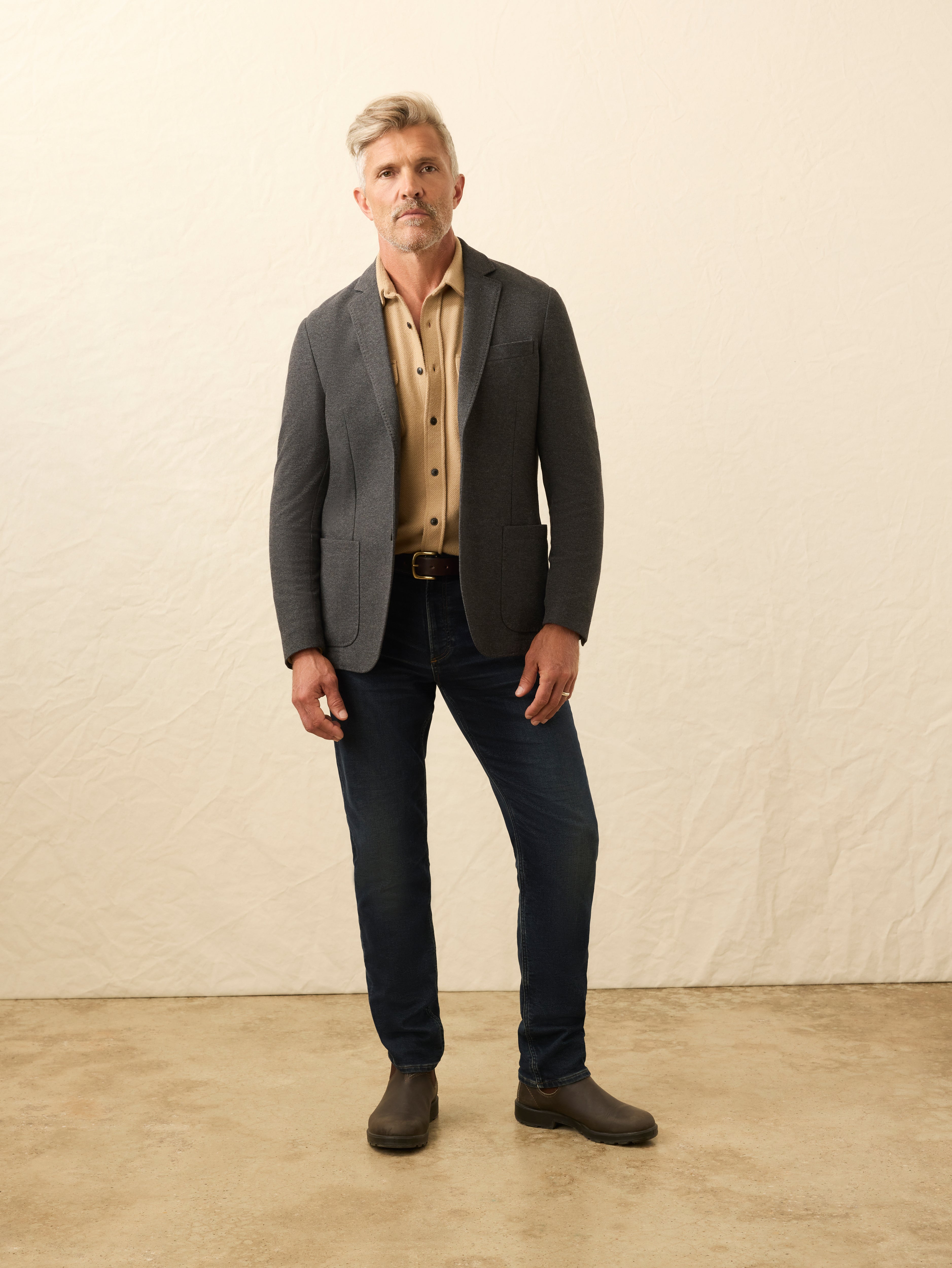 Knit Blazer - Charcoal Cliff