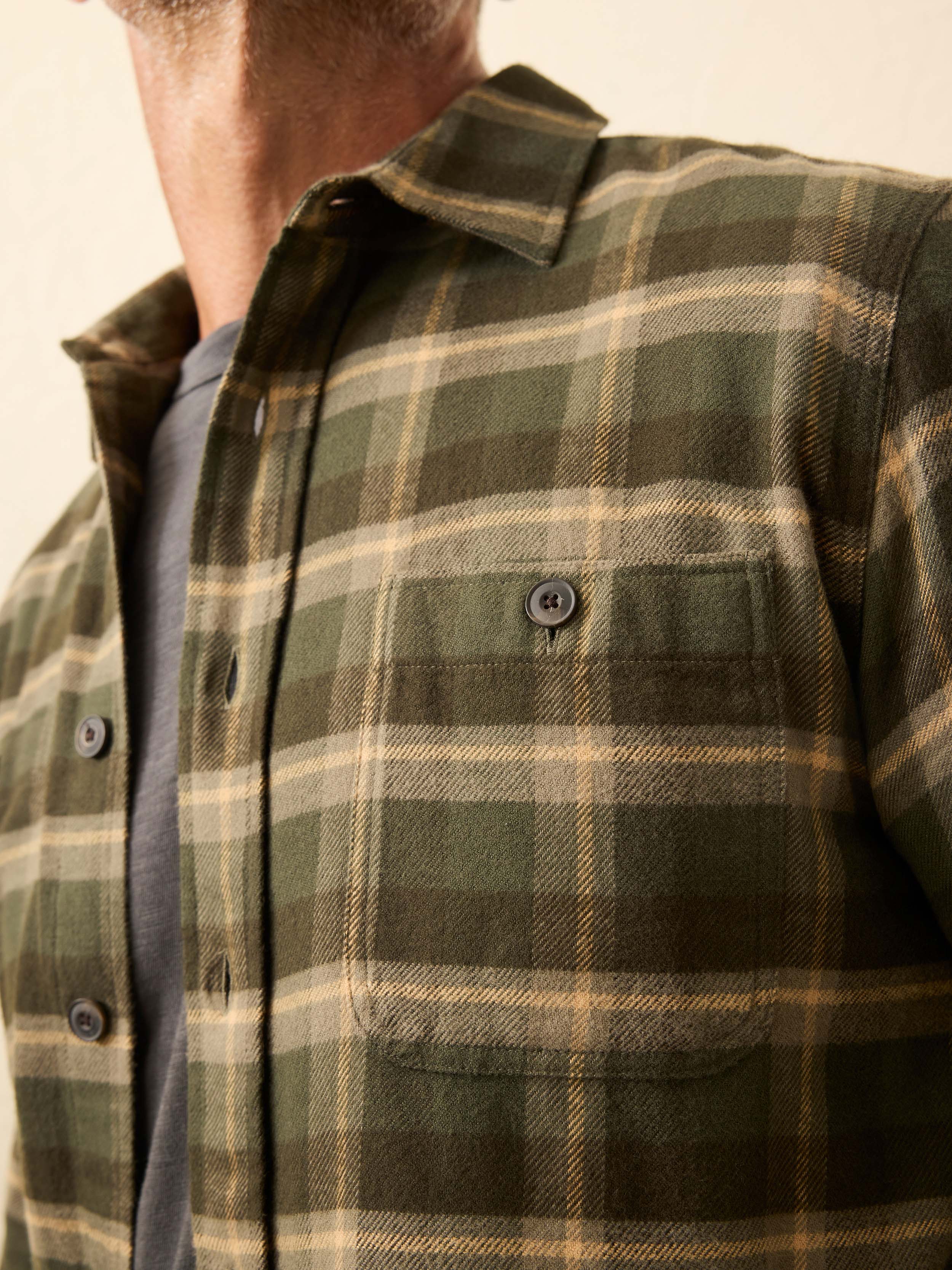 Heirloom Portuguese Flannel Shirt - Garrett Verde Plaid