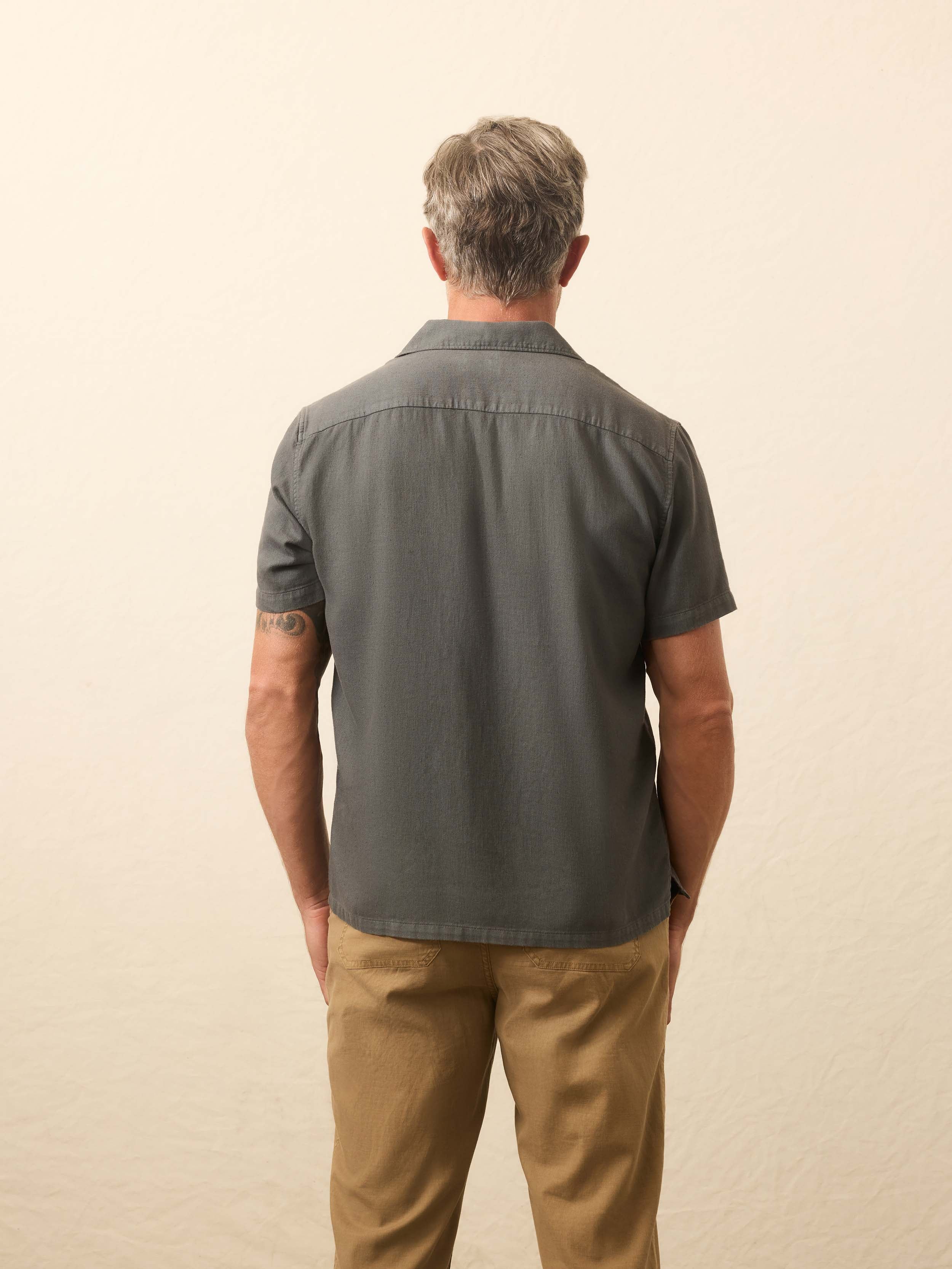 Short-Sleeve Hemp Blend Shirt - Washed Charcoal