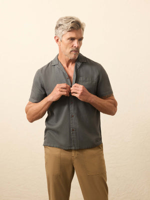 Short-Sleeve Hemp Blend Shirt - Washed Charcoal