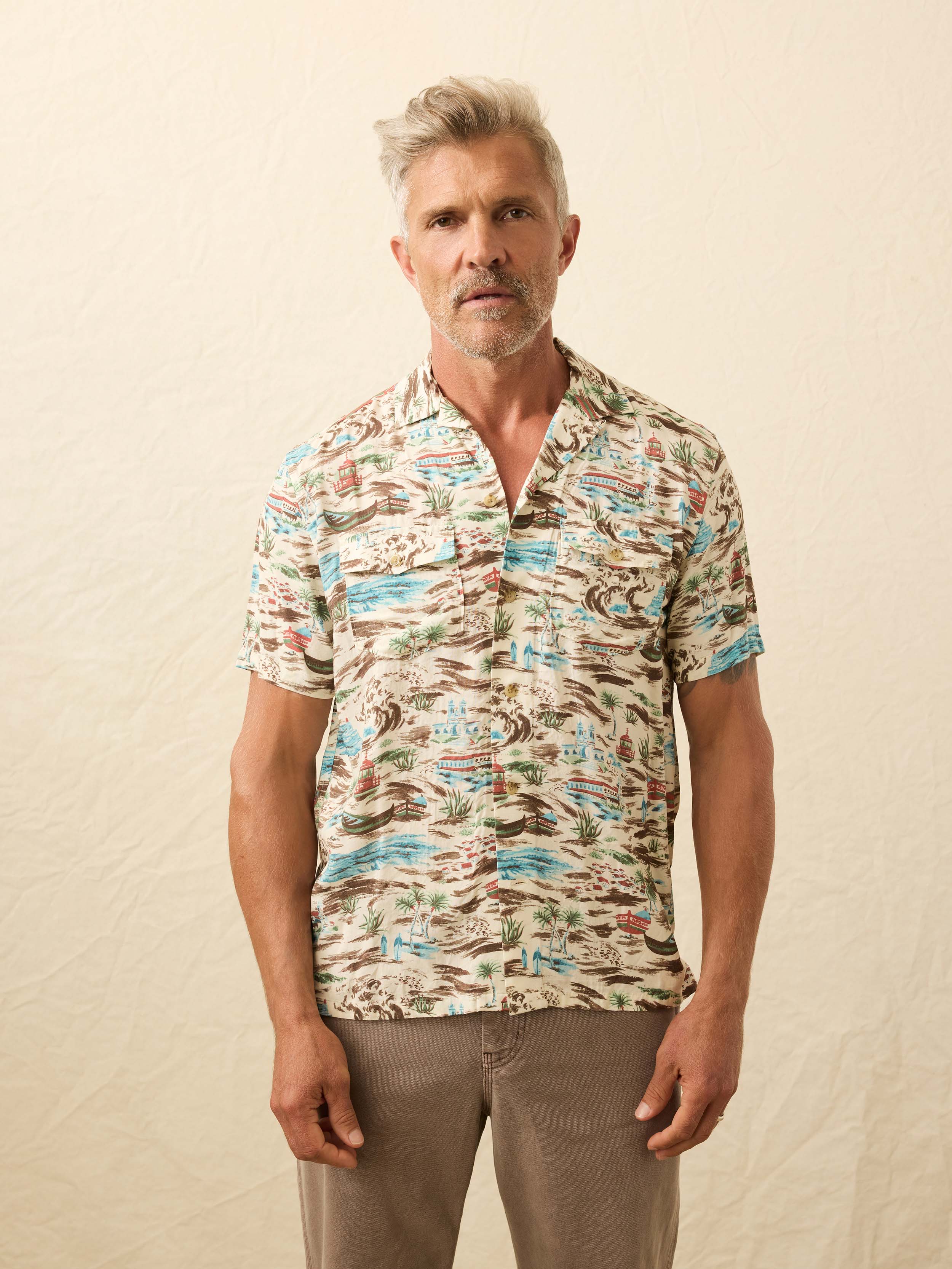 Short-Sleeve Bali Camp Shirt - Nazare Shore | Faherty Brand