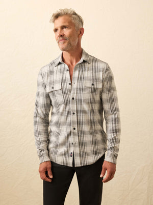 Legend™ Sweater Shirt - Charcoal Cream Plaid