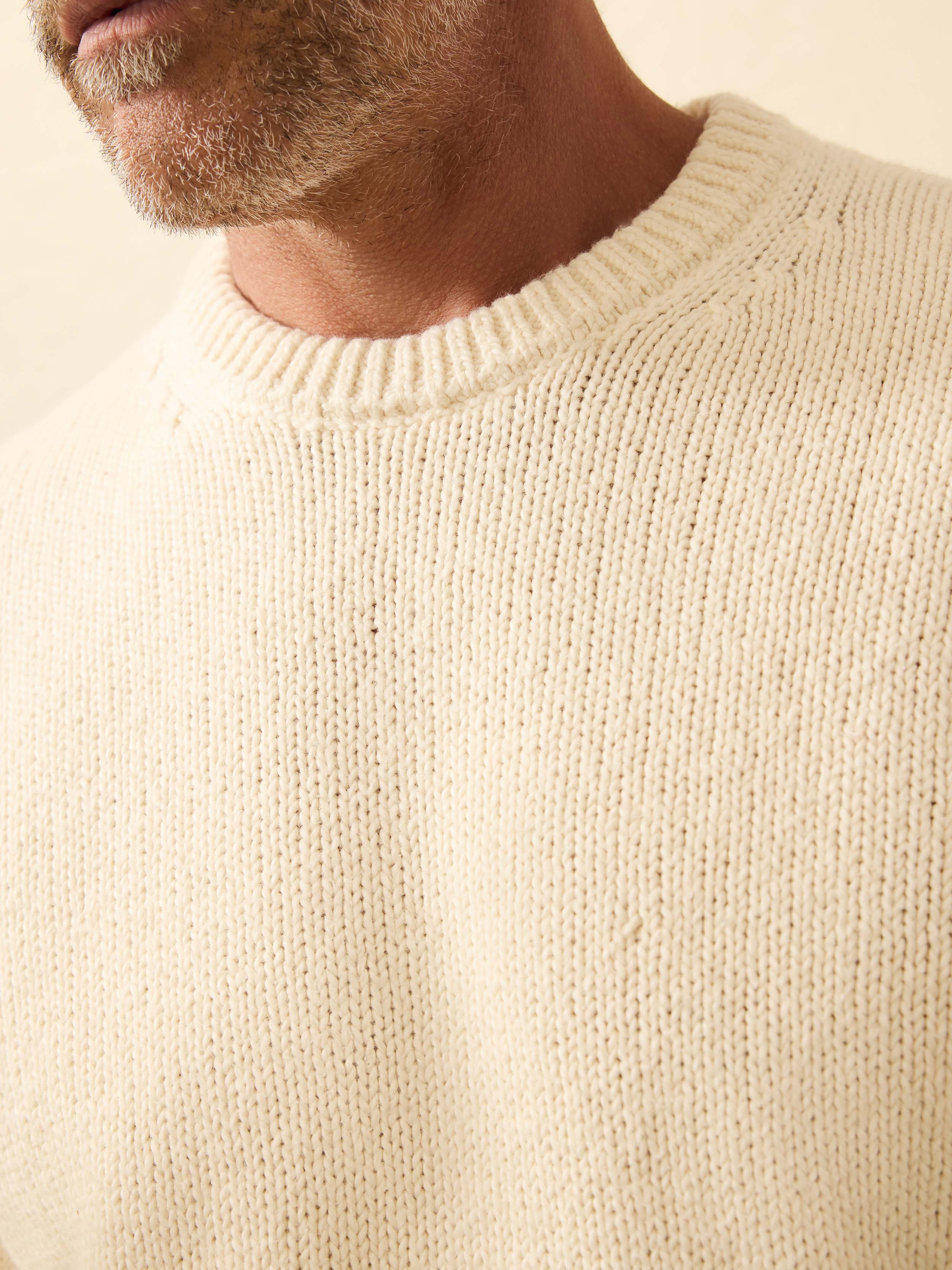 Heirloom Cotton Crewneck Sweater - Bone
