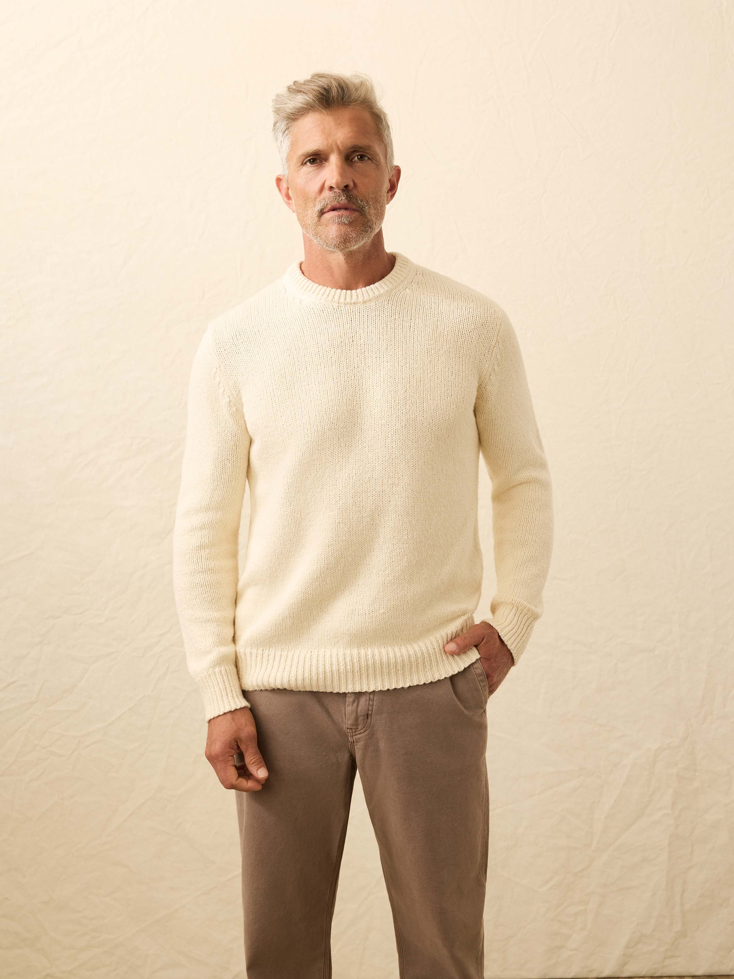 Heirloom Cotton Crewneck Sweater - Bone