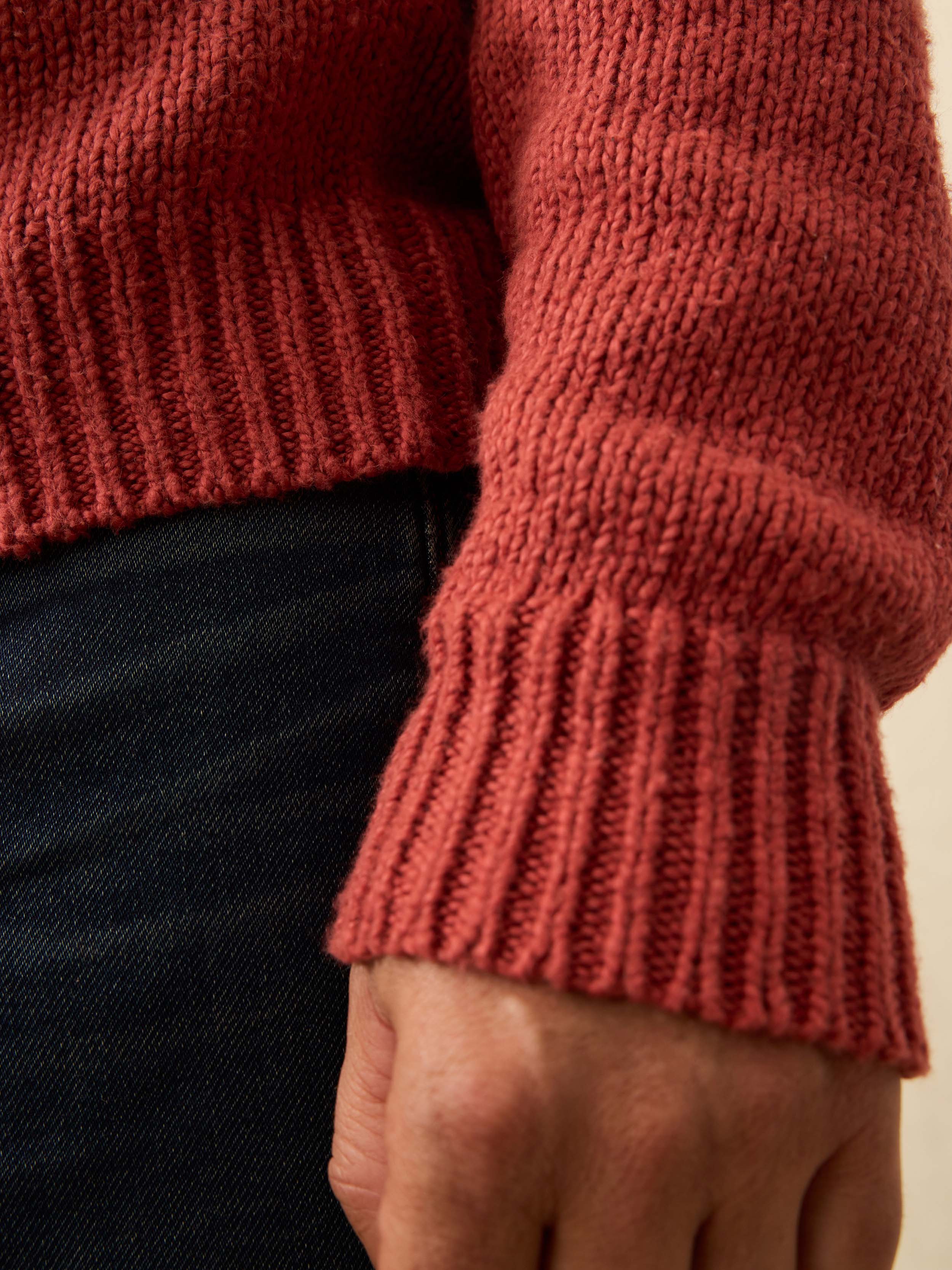 Heirloom Cotton Crewneck Sweater - Eclipse Red | Faherty Brand