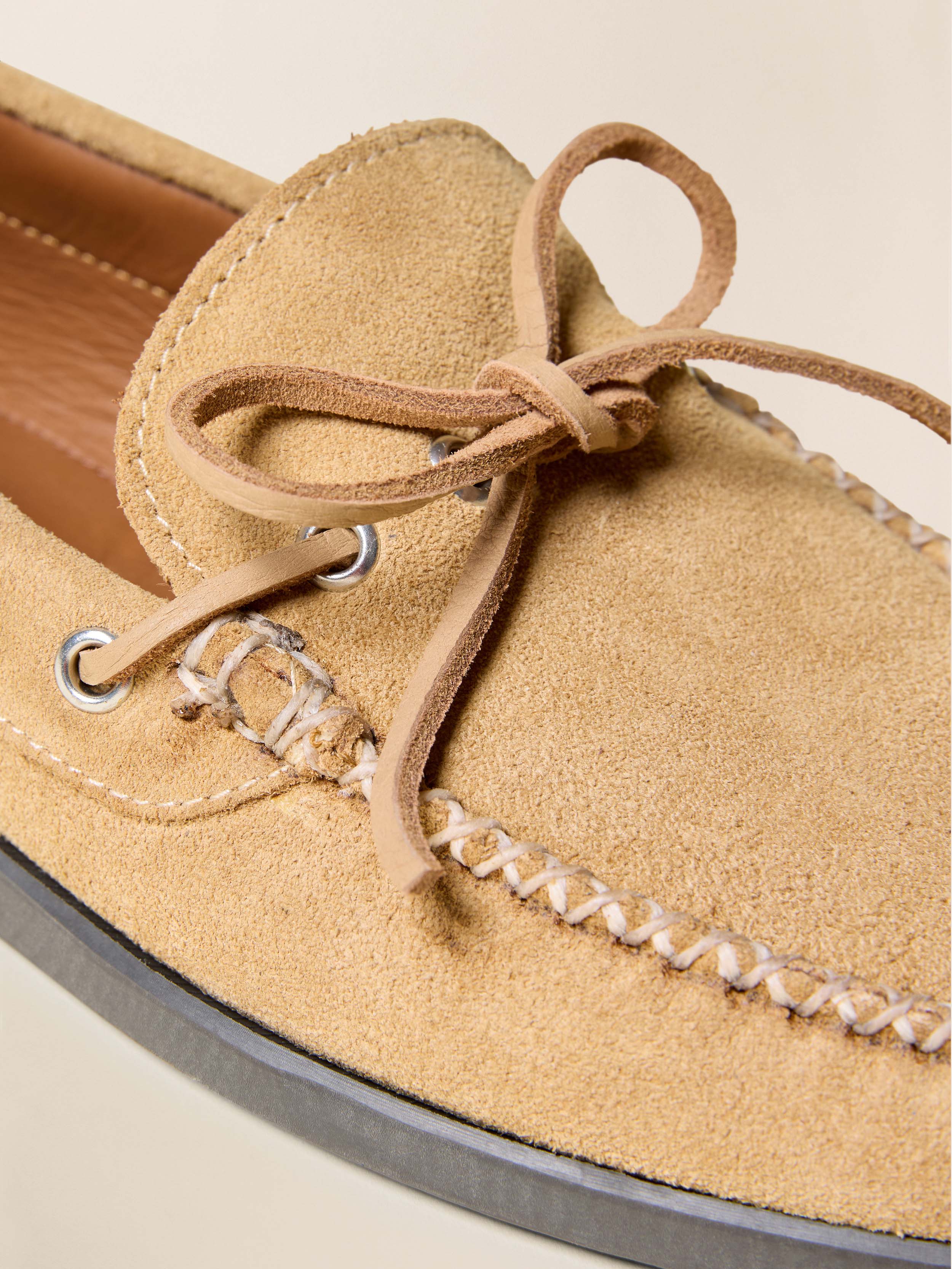 Quoddy X Faherty Canoe Shoe - Khaki Suede