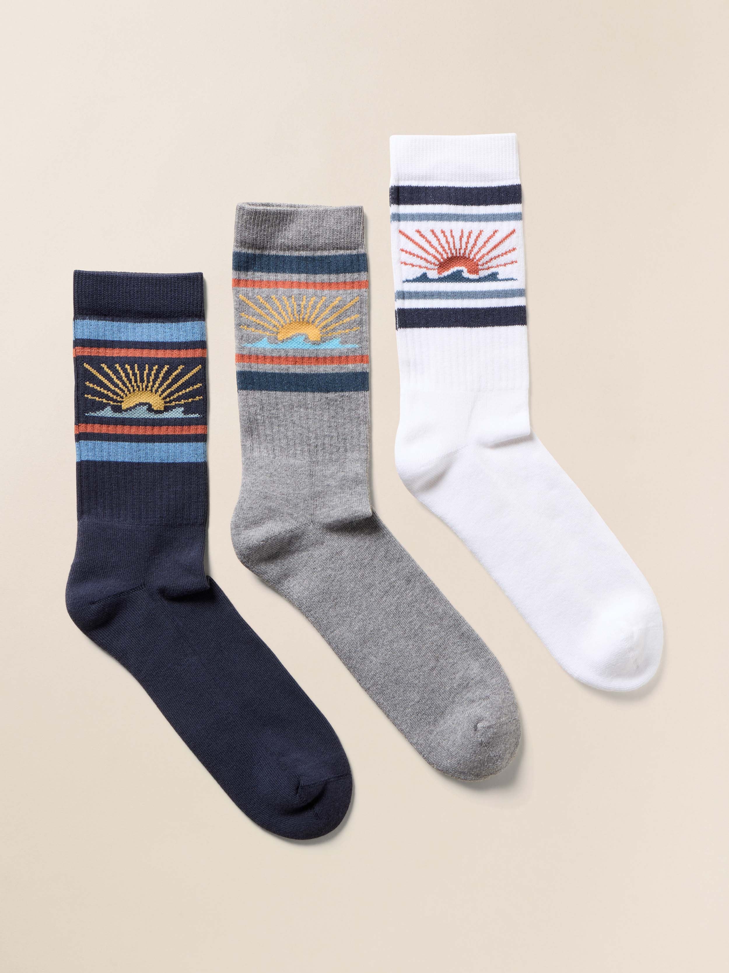 Sun & Waves™ 3 Pack Sock - Sun And Wave