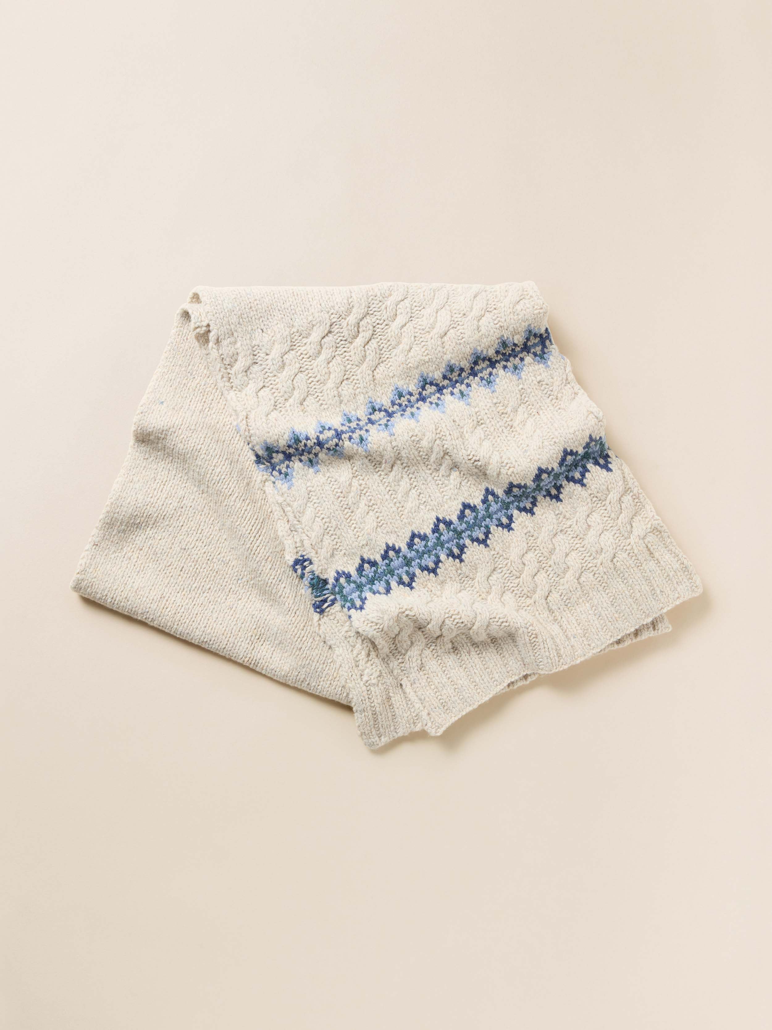 Highland Fairisle Scarf - Snow