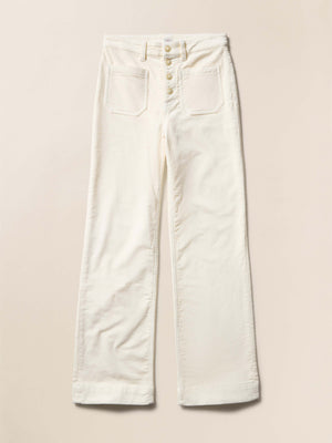 Stretch Terry Cord Patch Pocket Pant - Egret