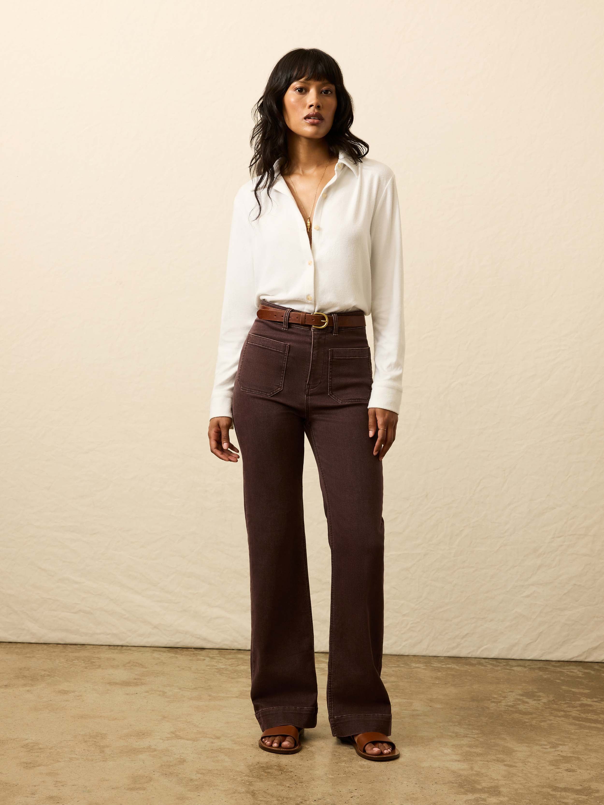 Stretch Terry Patch Pocket Pant - Northern Brown