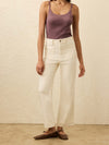 Stretch Terry Patch Pocket Ankle Pant - Egret
