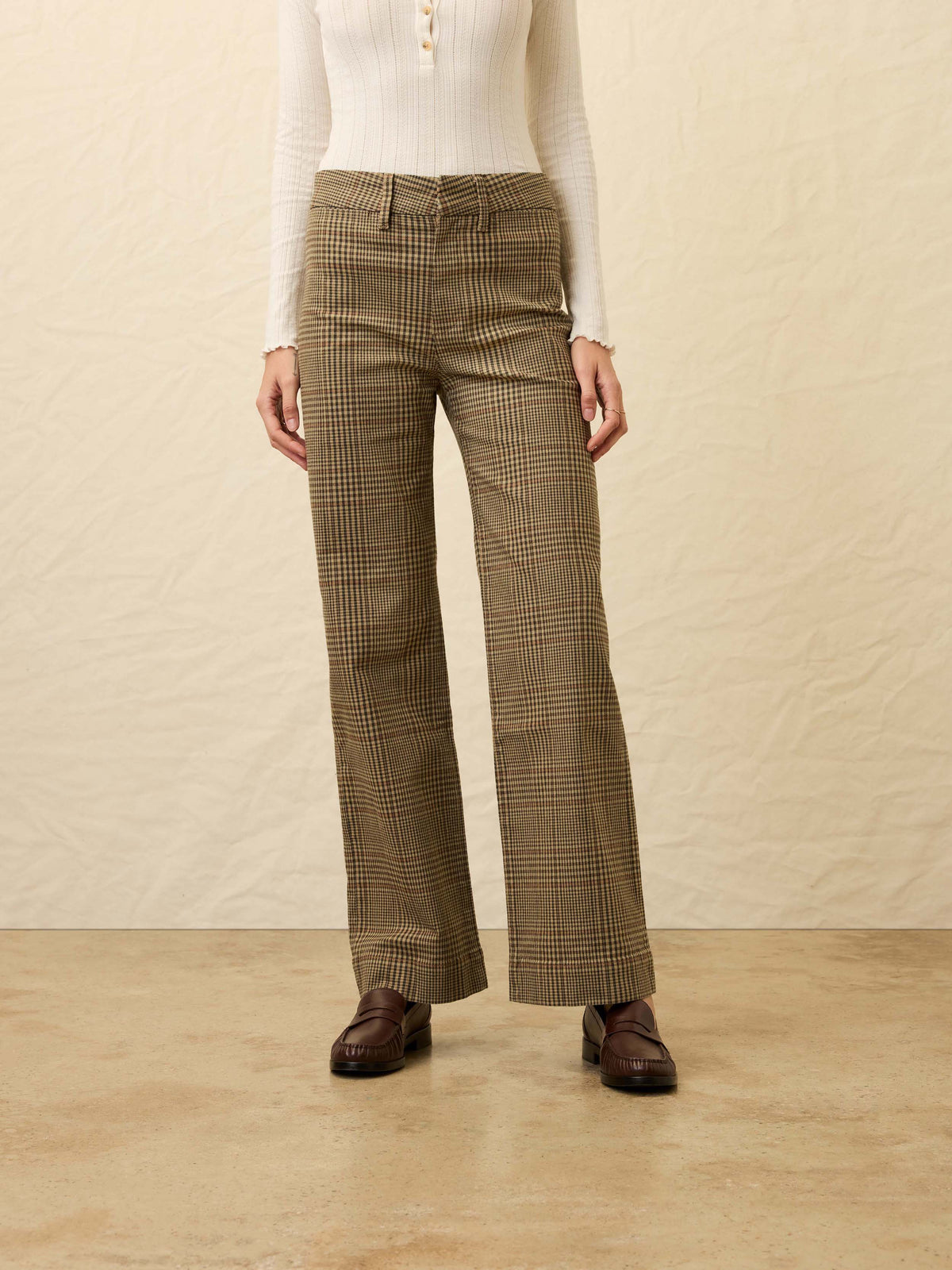 Twill Tide Slim Straight Pant Wildwood Plaid