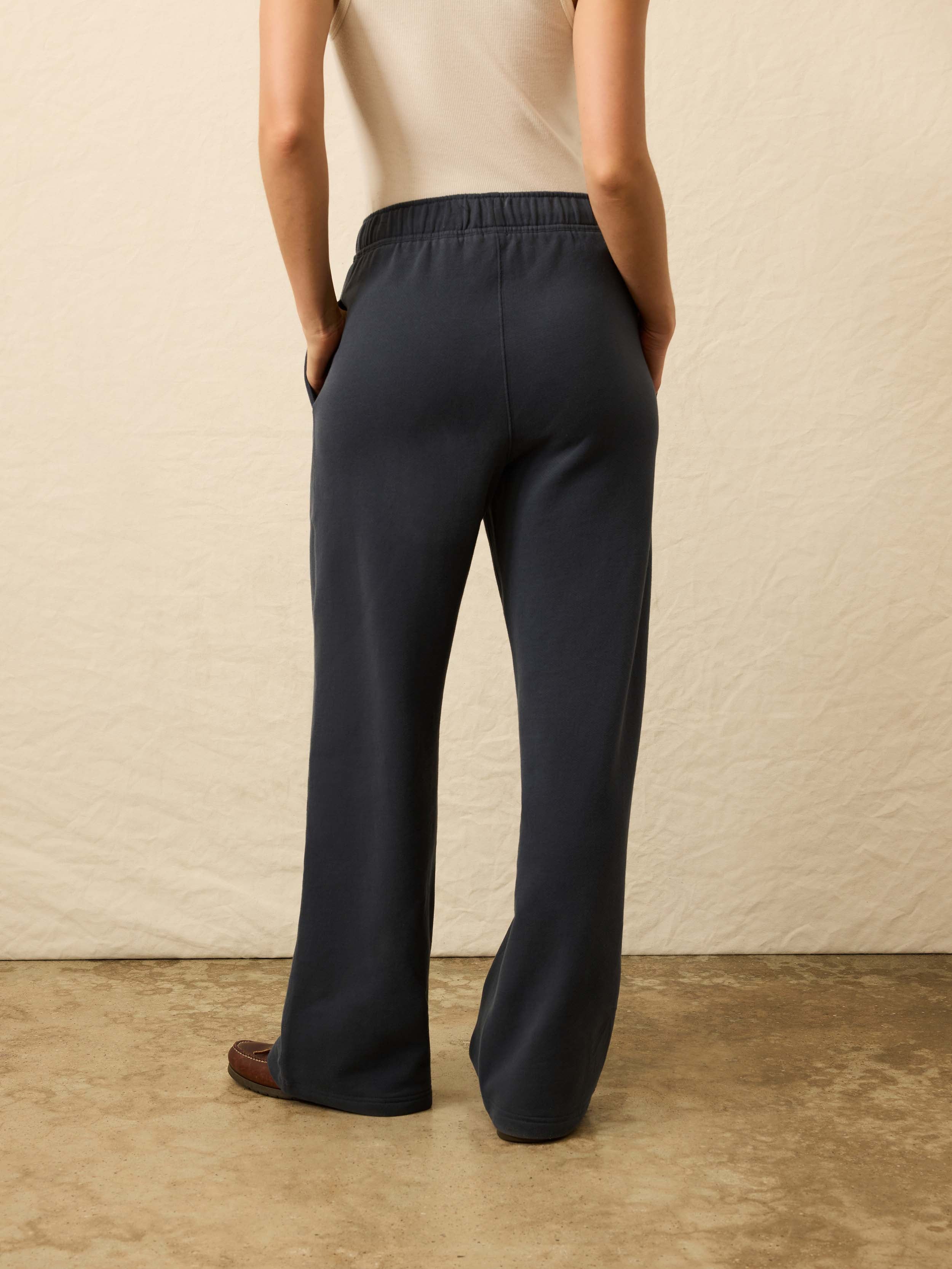 High Standard Fleece Wide Leg Sweatpant - Blue Nights