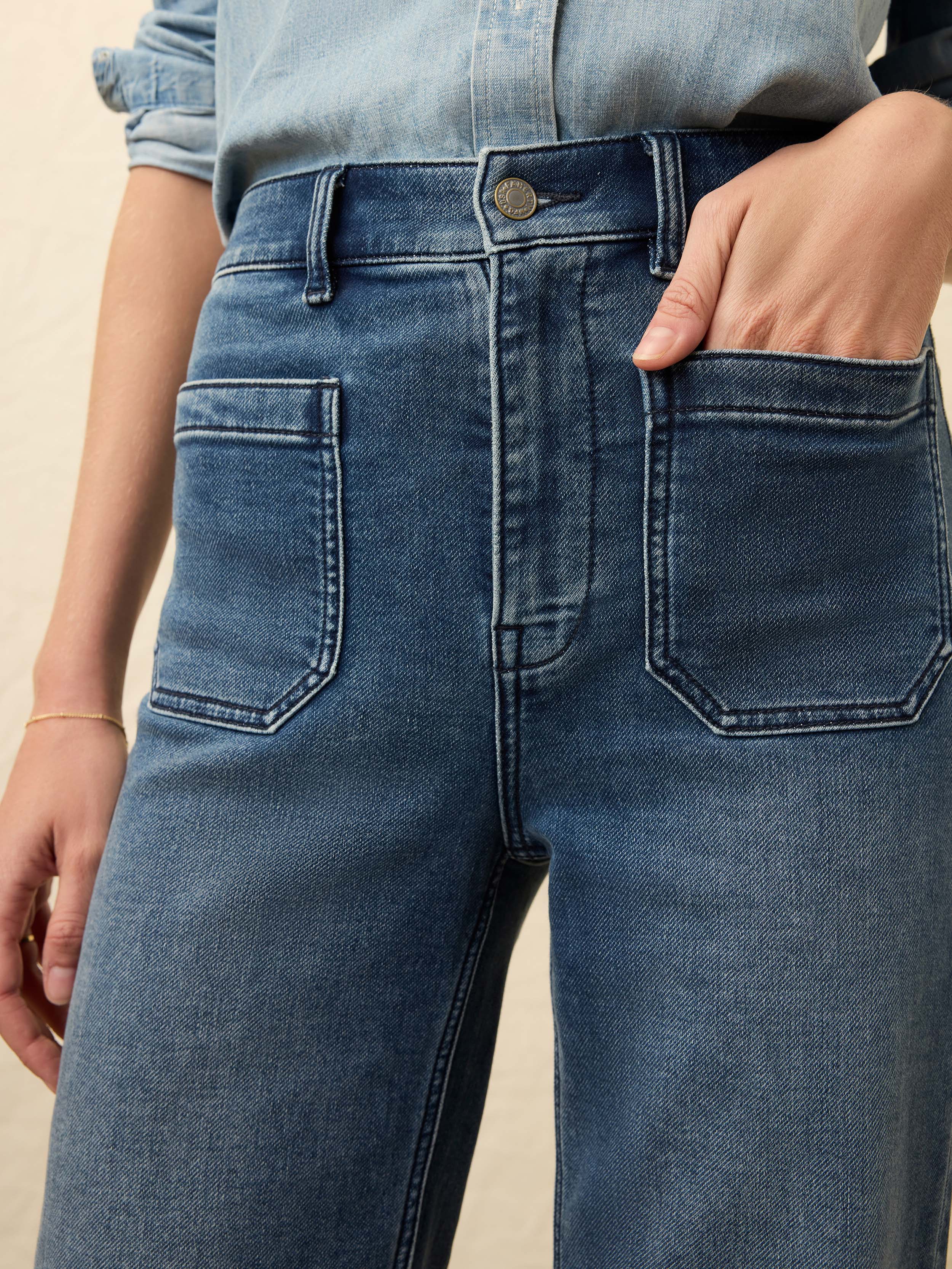 Stretch Terry Patch Pocket Pant - Riverton Wash