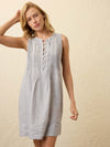 Isha Dress - Blue Mini Stripe