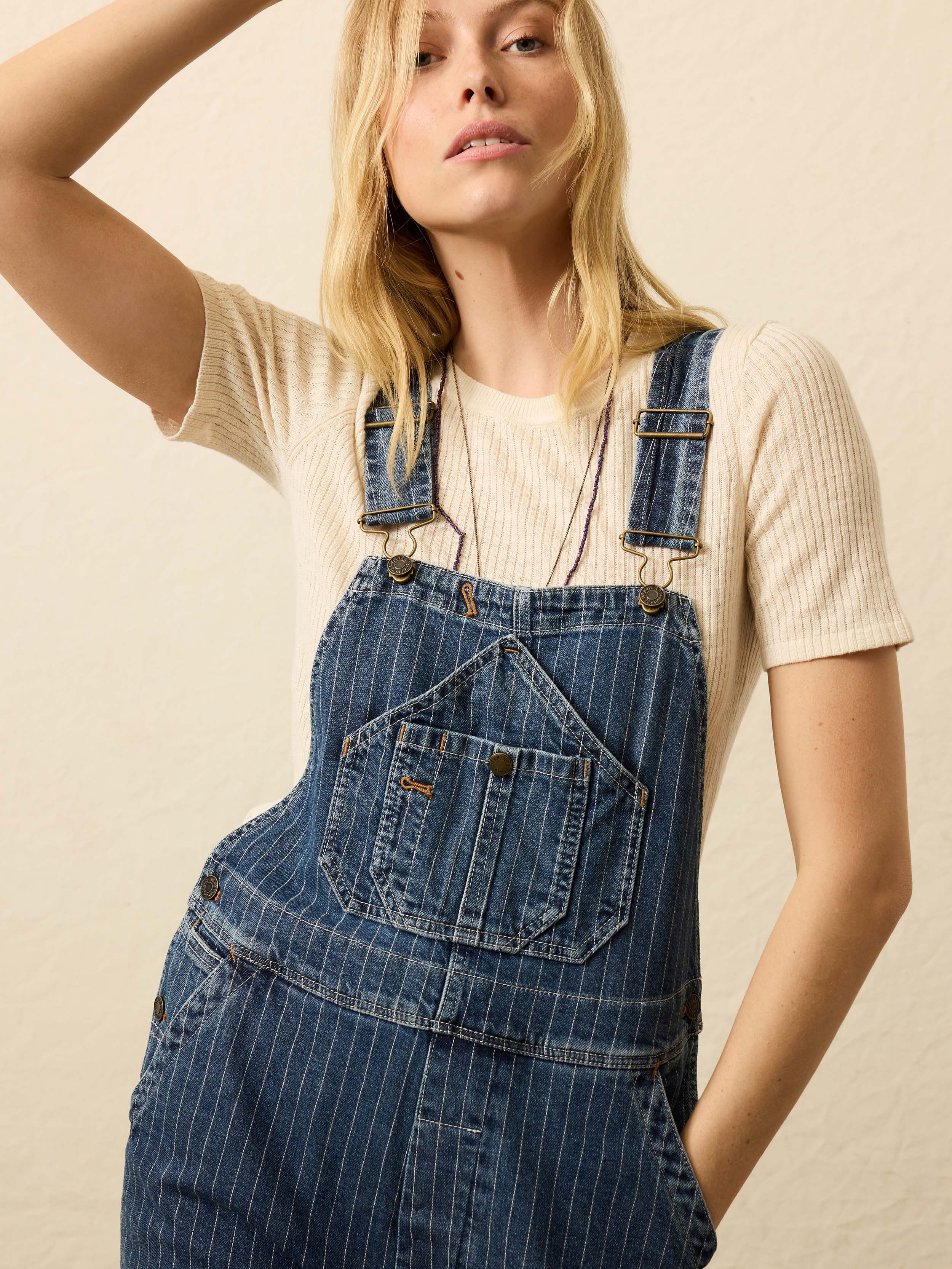 Denim Riveter Overall - Dusk Stripe Wash | Faherty Brand