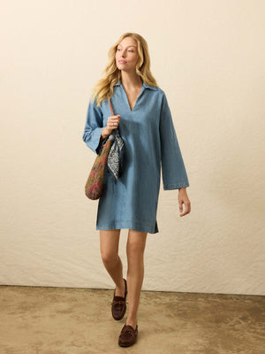 Linen Denim Sail Away Dress - Bluecrest Wash