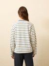 Sunwashed Long-Sleeve Retro Tee - Indigo Tidelines