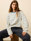 Sunwashed Long-Sleeve Retro Tee - Indigo Tidelines