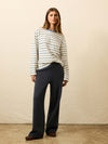 Sunwashed Long-Sleeve Retro Tee - Indigo Tidelines