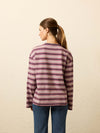 Sunwashed Long-Sleeve Retro Tee - Plum Berry Stripe
