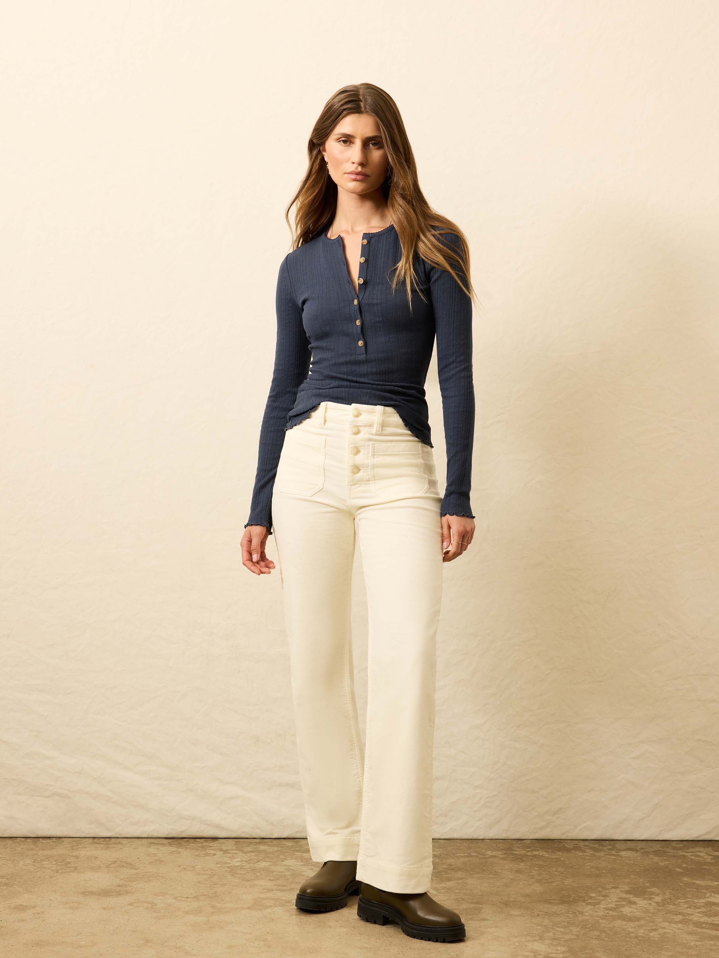 Paradise Pointelle Henley - Blue Nights