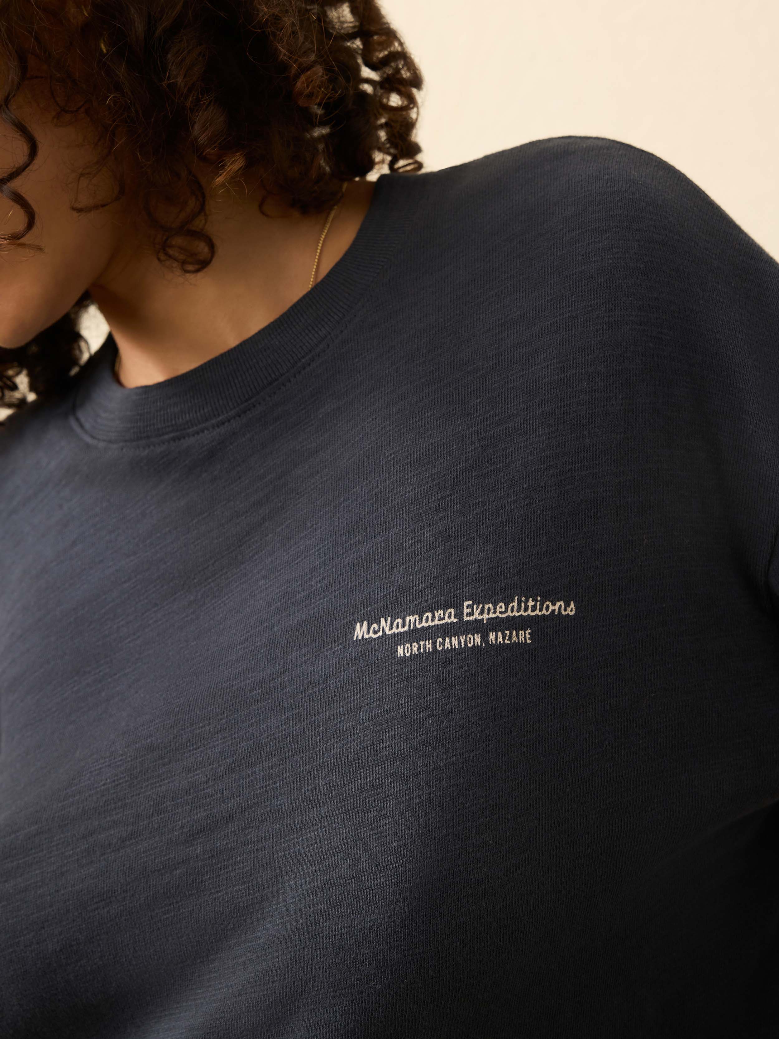 Sunwashed Slub Long-Sleeve Relaxed Tee - Blue Nights