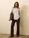 Sunwashed Slub Long-Sleeve Relaxed Tee - Light Grey Heather
