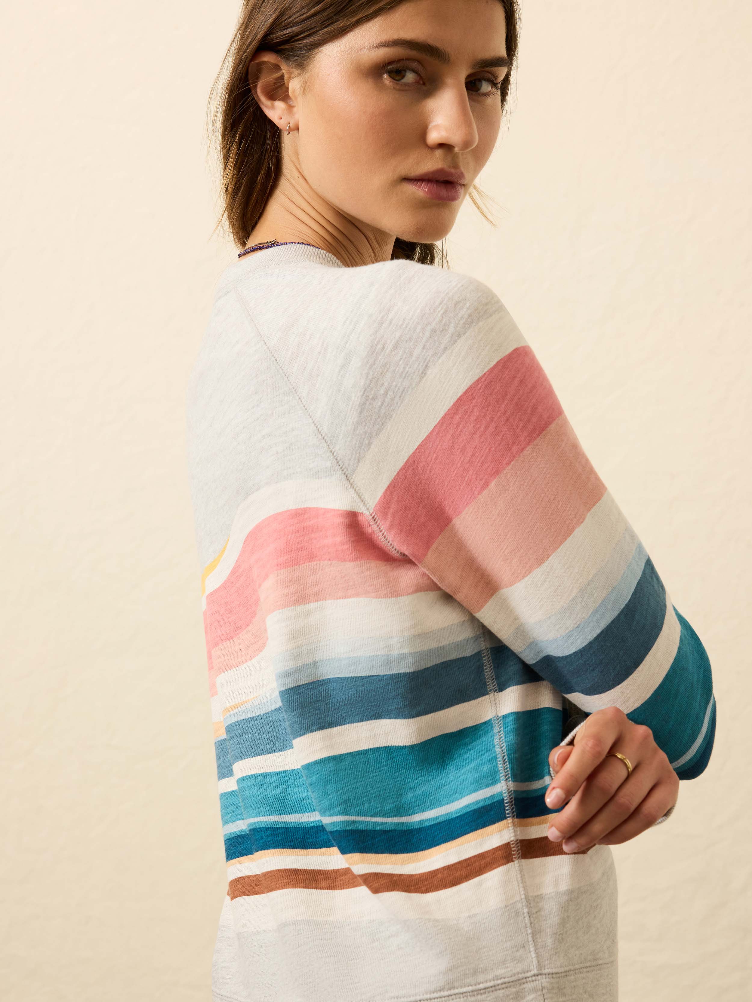 Sunwashed Slub Crewneck - Soleil Waves