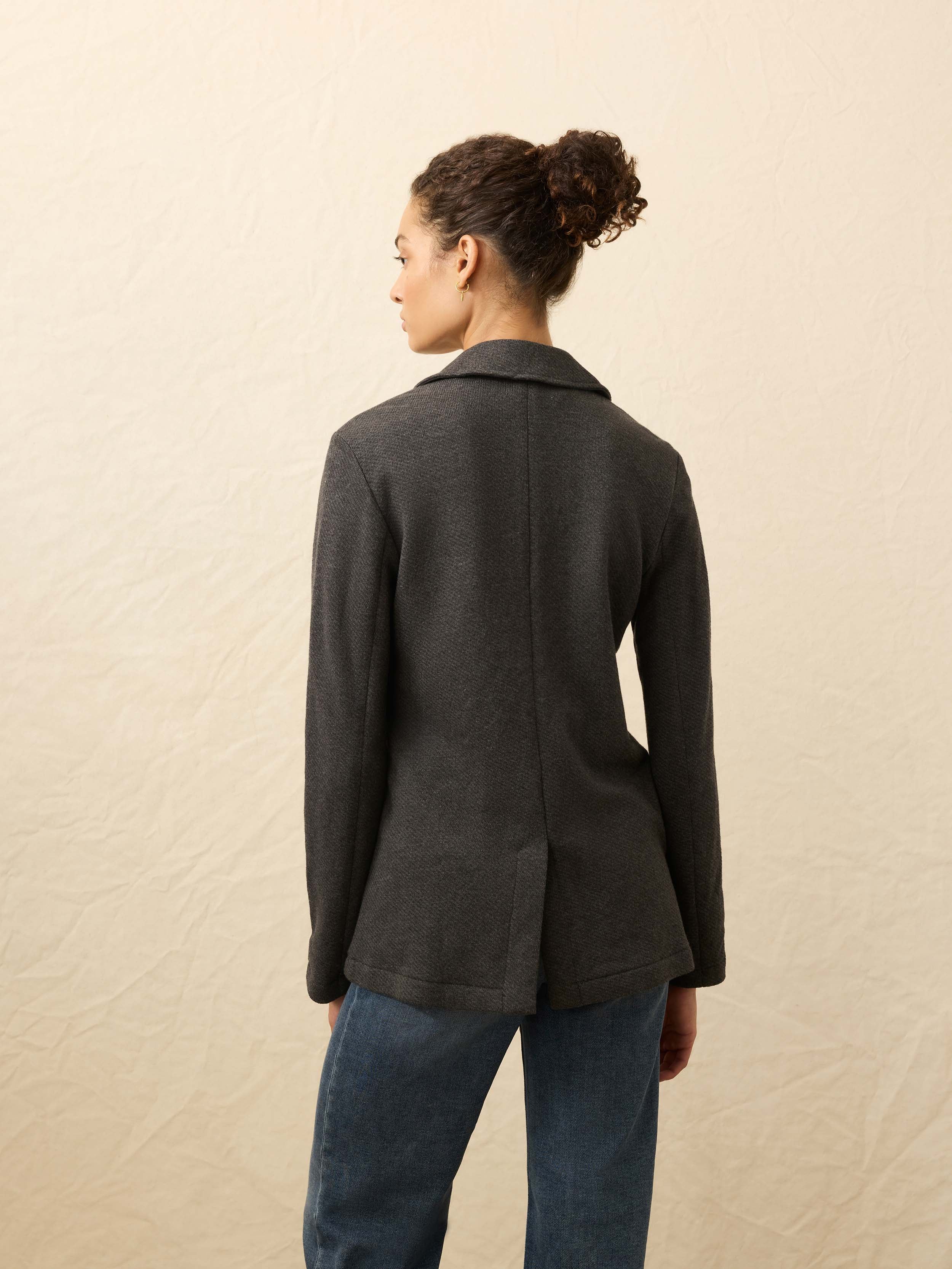 Inlet Knit Blazer - Black Sky Melange