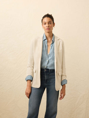 Inlet Knit Blazer - Light Oatmeal Melange