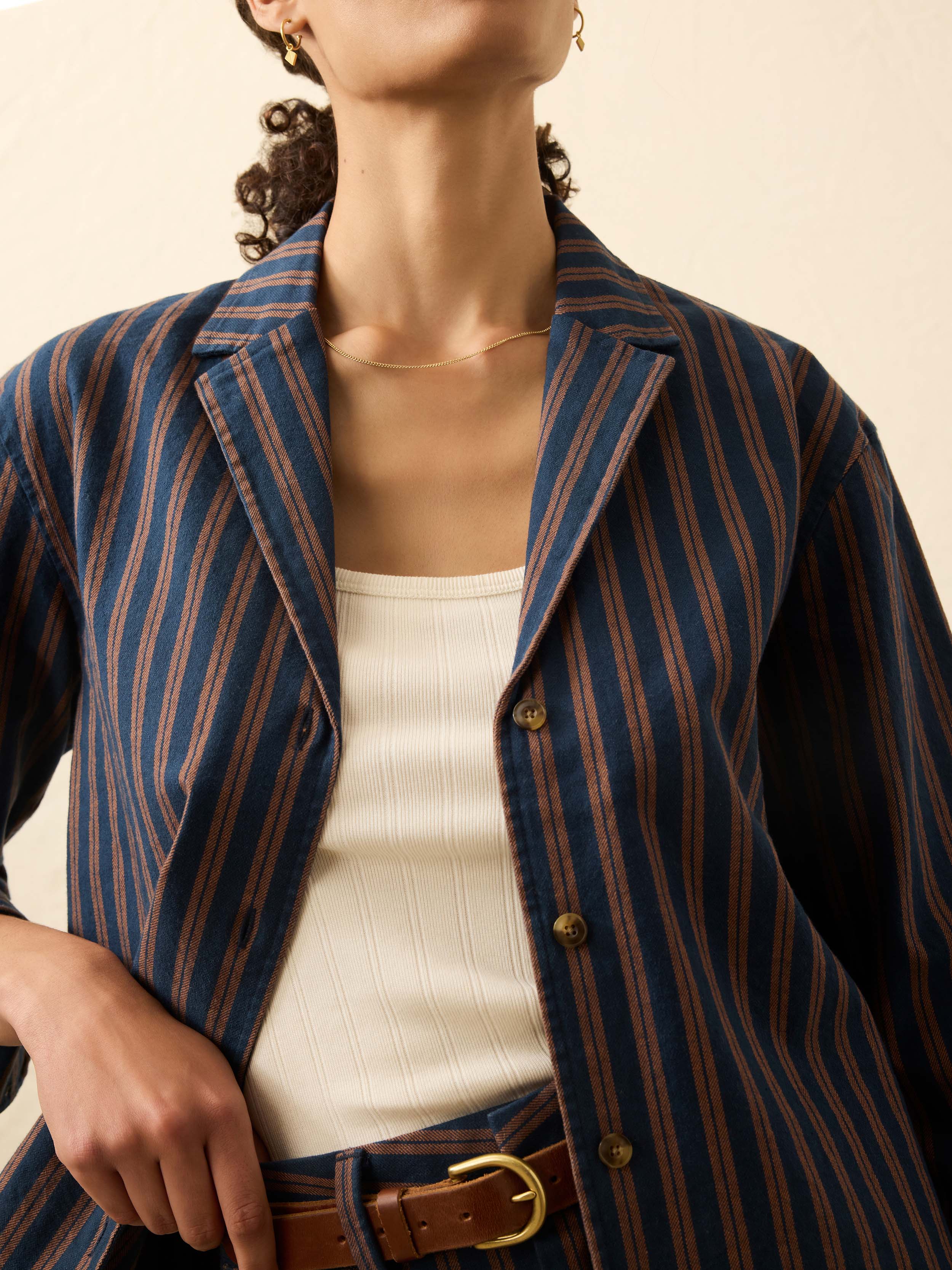 Twill Tide Camp Shirt - Midnight Shore Stripe